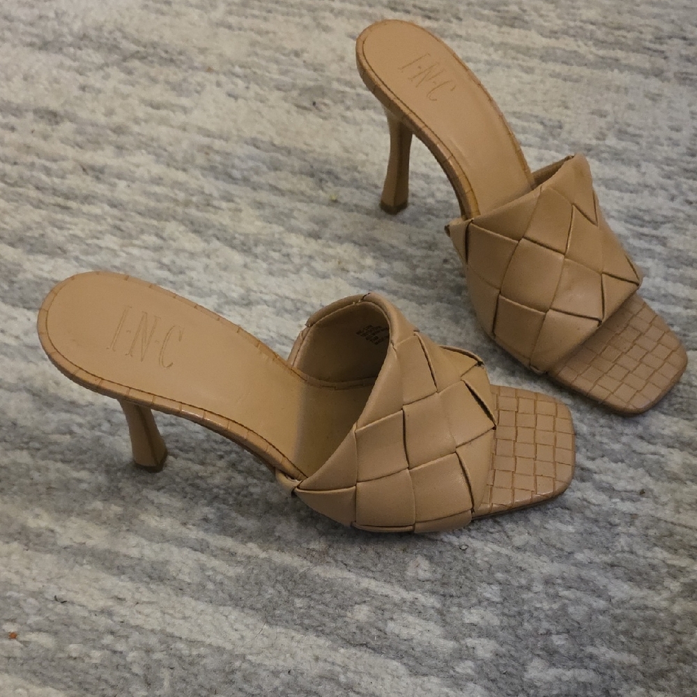 INC International Concepts Women's Woven Tan Heels